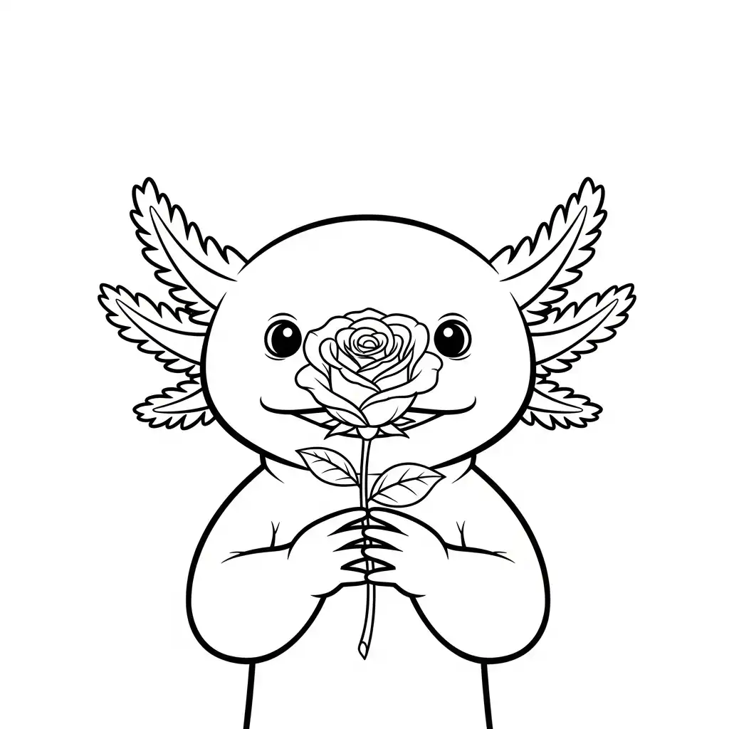 Ajolote para colorear y recortar para imprimir