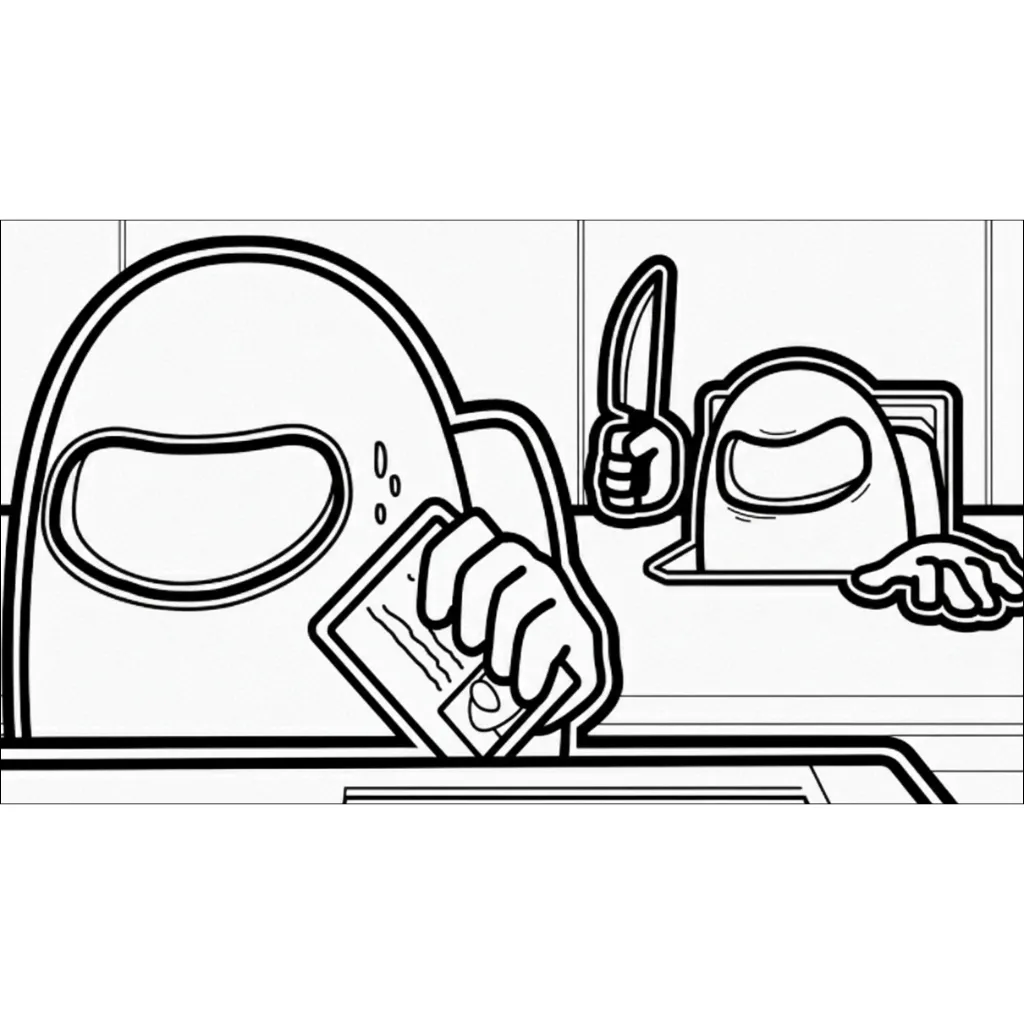 para imprimir Among Us 14 para colorear gratis