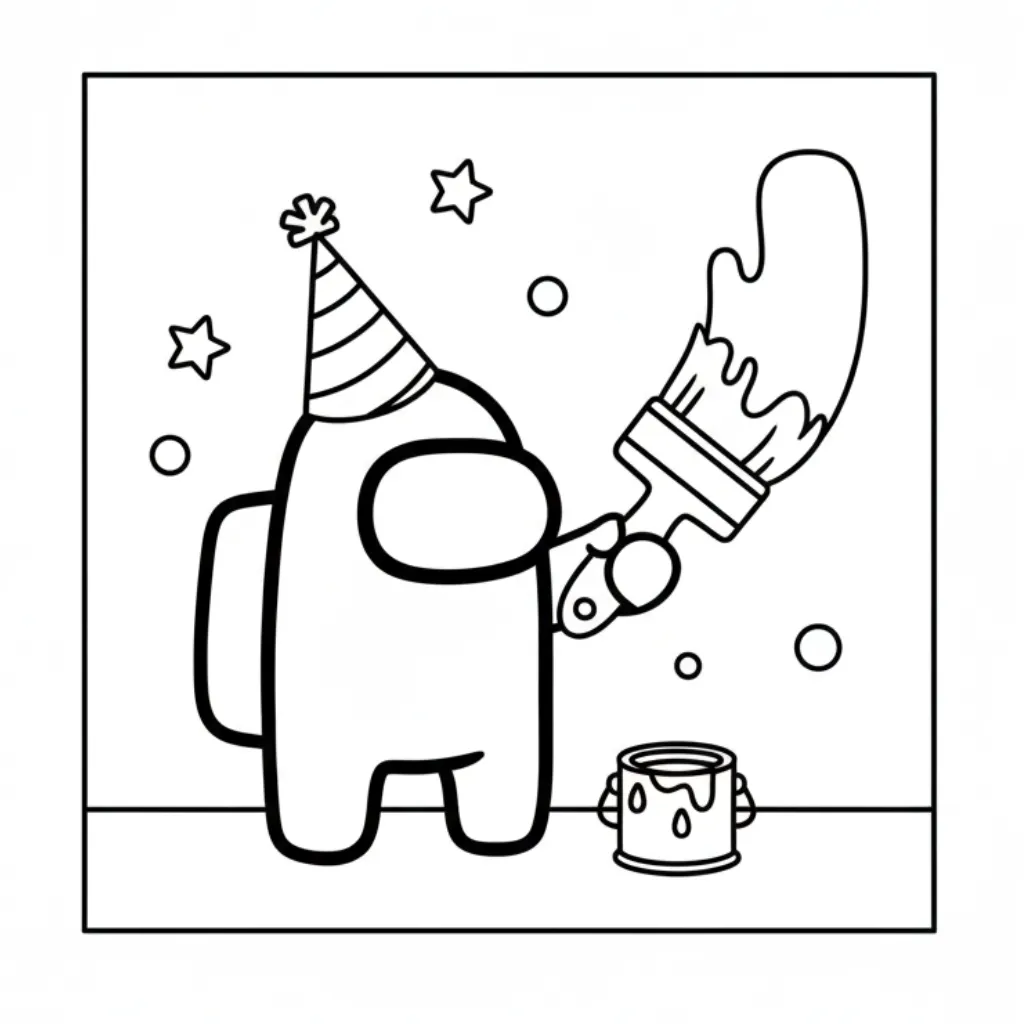 Among Us 5 para colorear y recortar