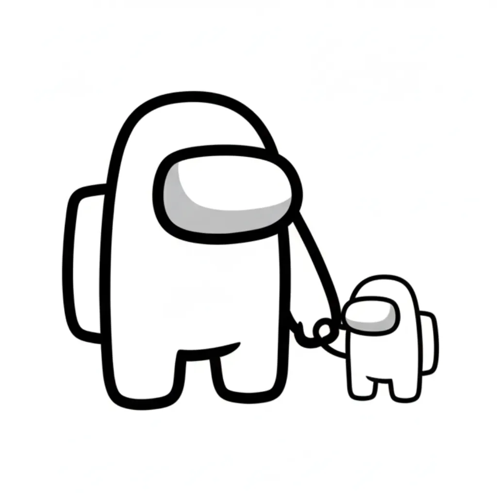 Among Us 7 para colorear y recortar para imprimir gratis