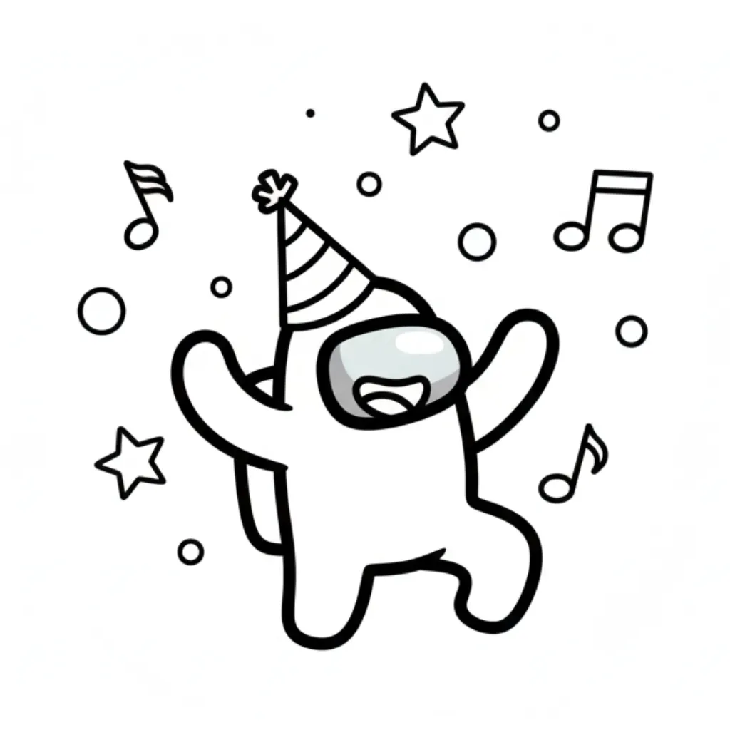 Among Us 8 para colorear para imprimir kawaii