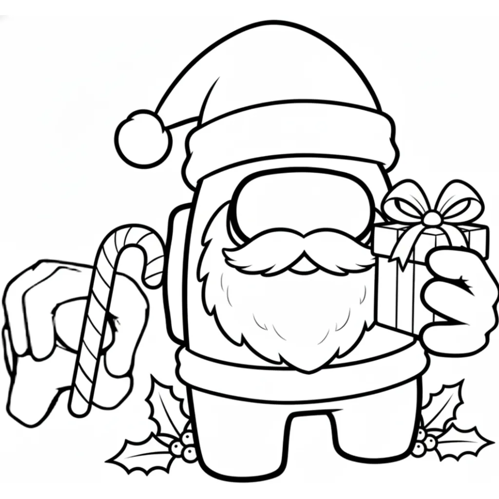 Among Us de Navidad 13 para colorear de para niños