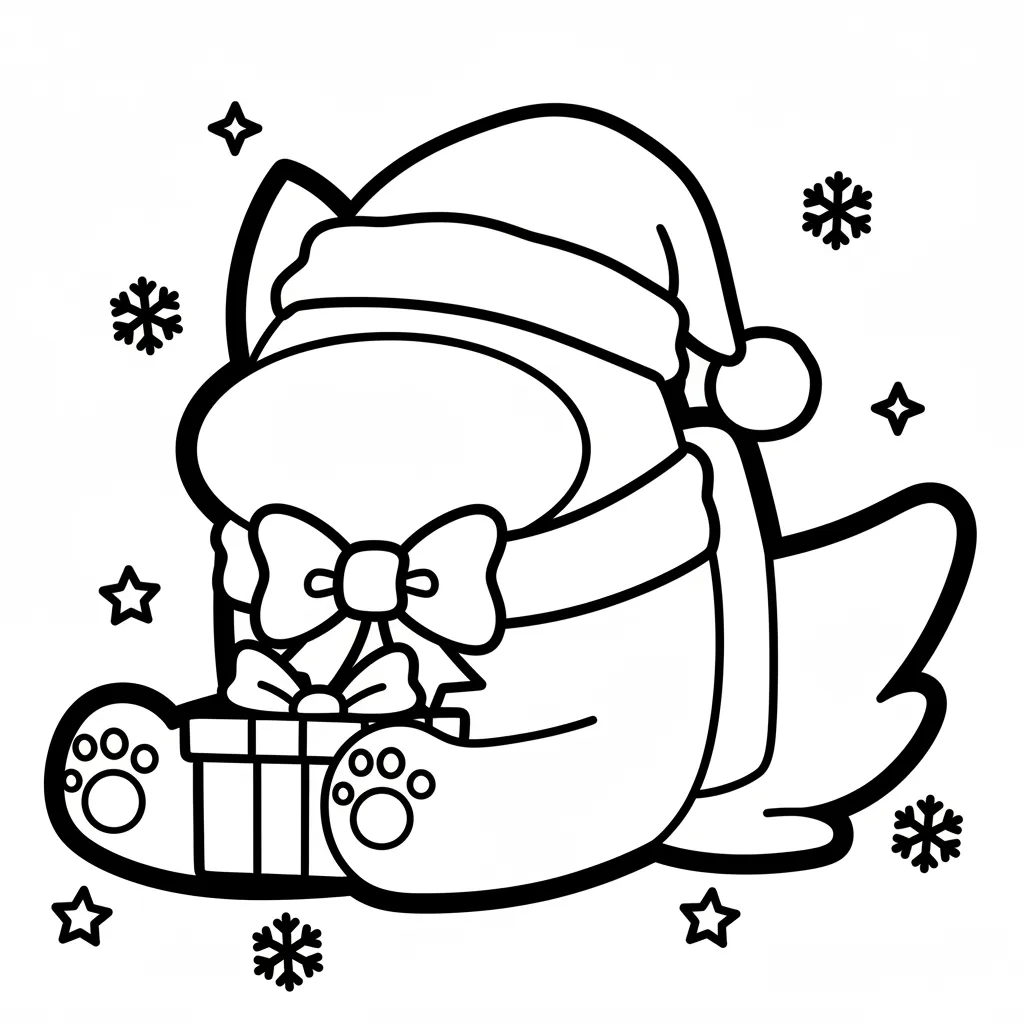 Among Us de Navidad 15 para colorear para niño de para imprimir