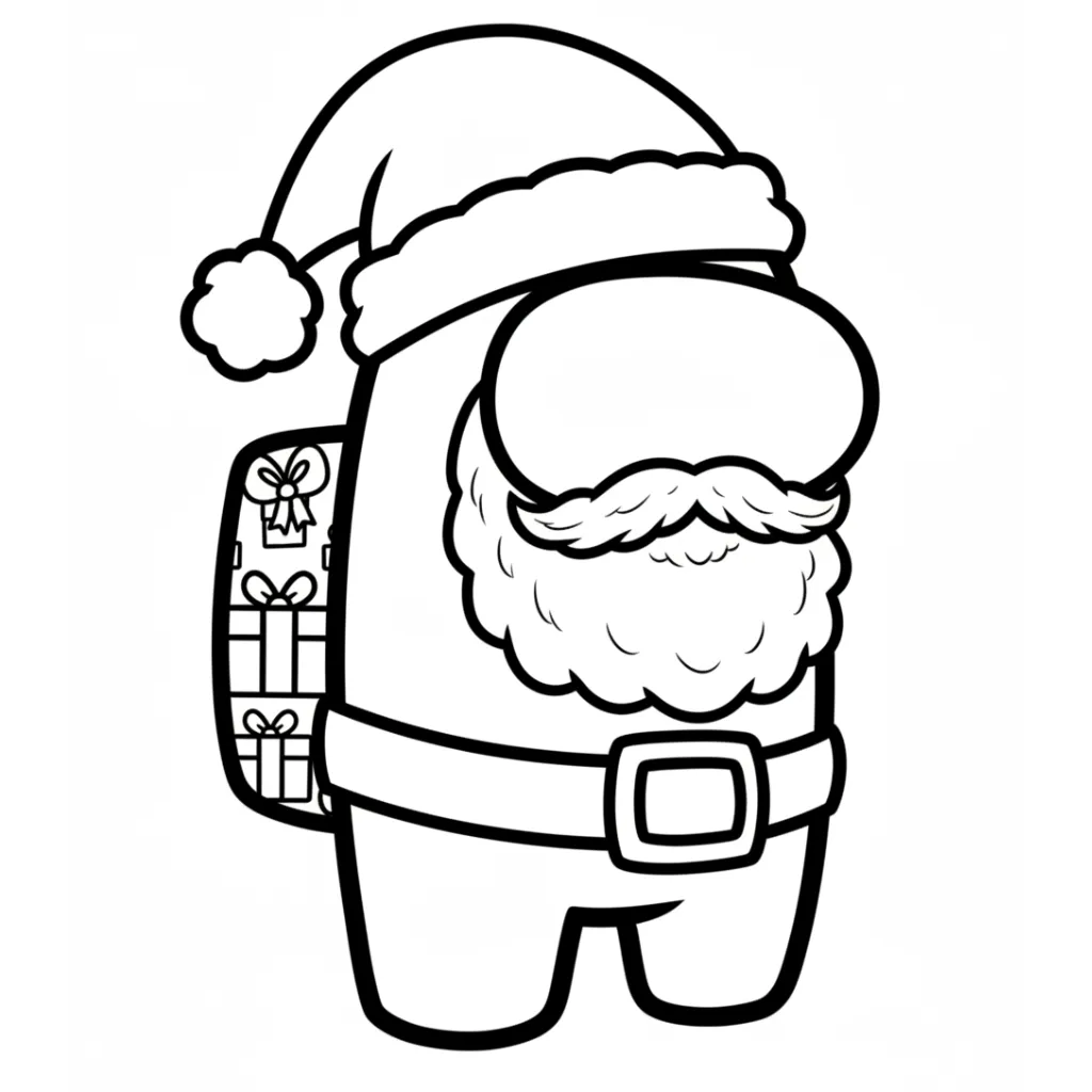imprimir Among Us de Navidad 17 para colorear gratis