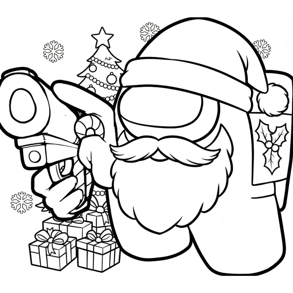 descargar Among Us de Navidad 18 para colorear gratis