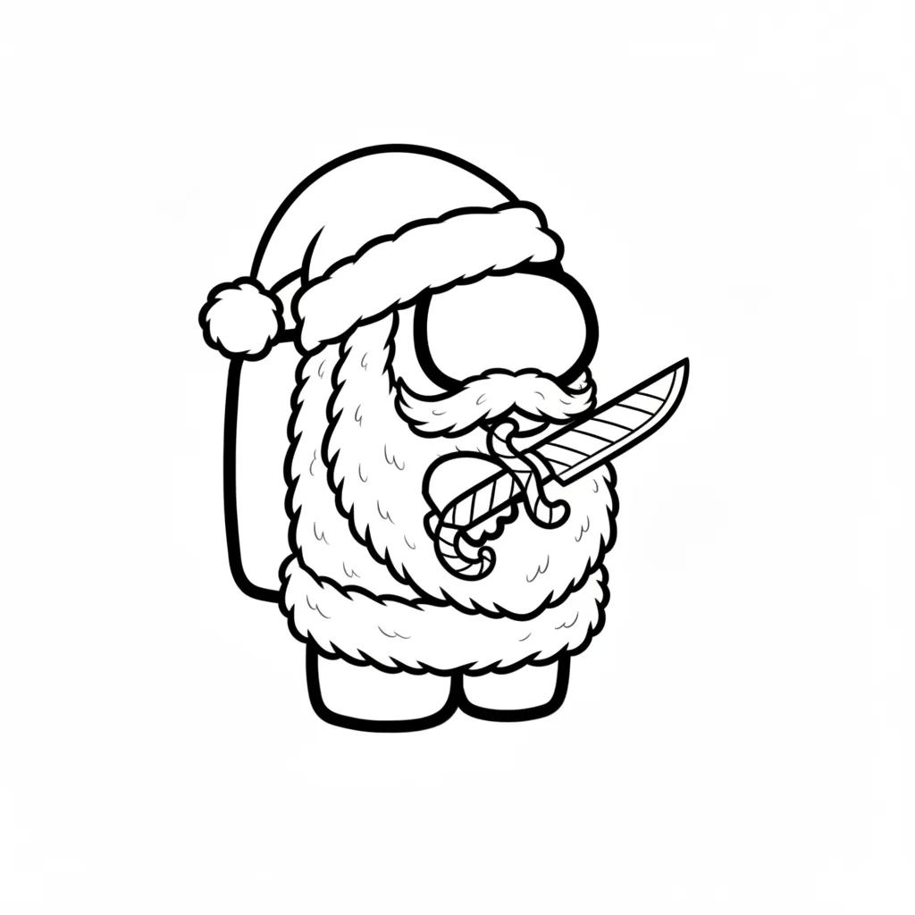 Among Us de Navidad 2 para colorear para imprimir gratis pdf
