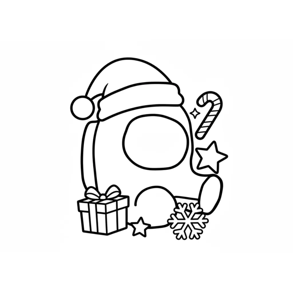 Among Us de Navidad 21 para colorear para imprimir para niño de 10 años