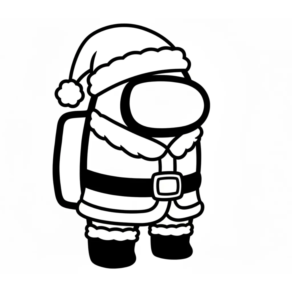 Among Us de Navidad 4 para colorear para imprimir gratis pdf