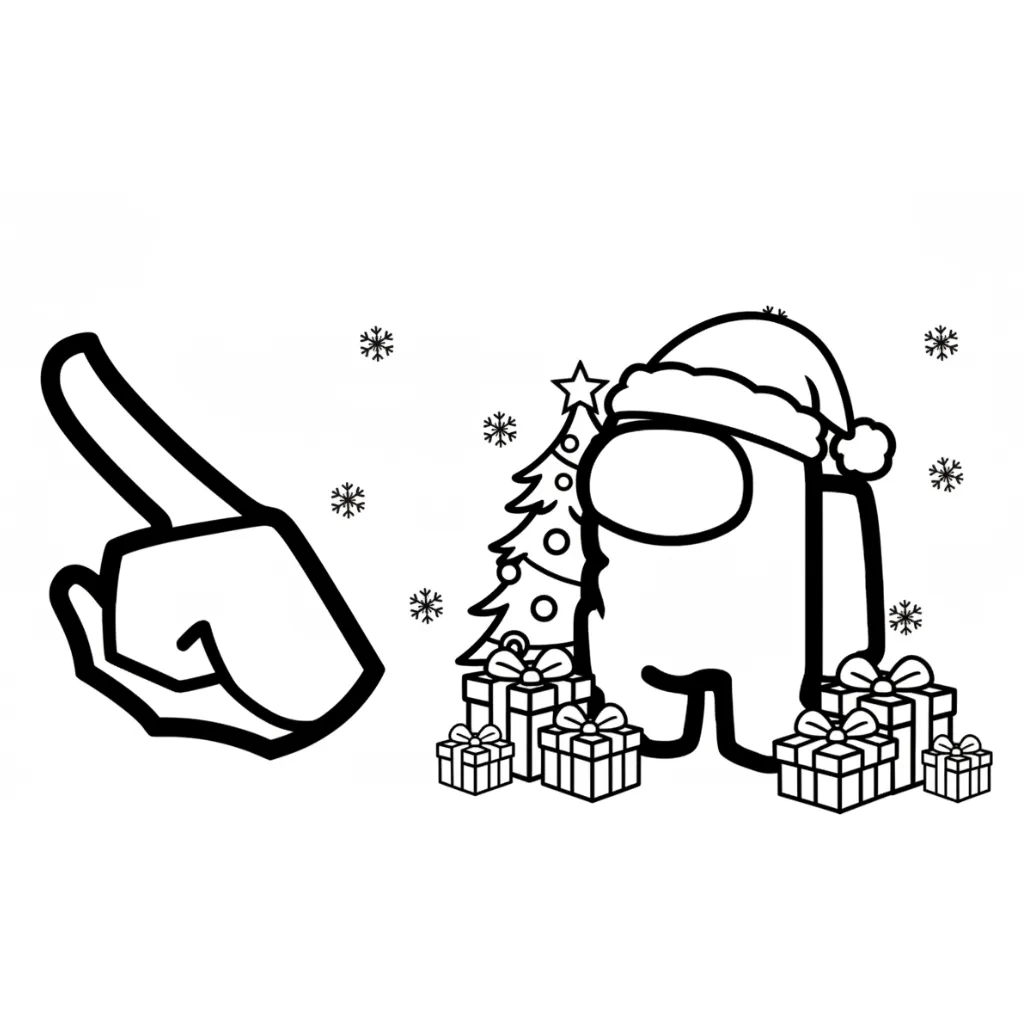 Among Us de Navidad 5 para dibujar en línea