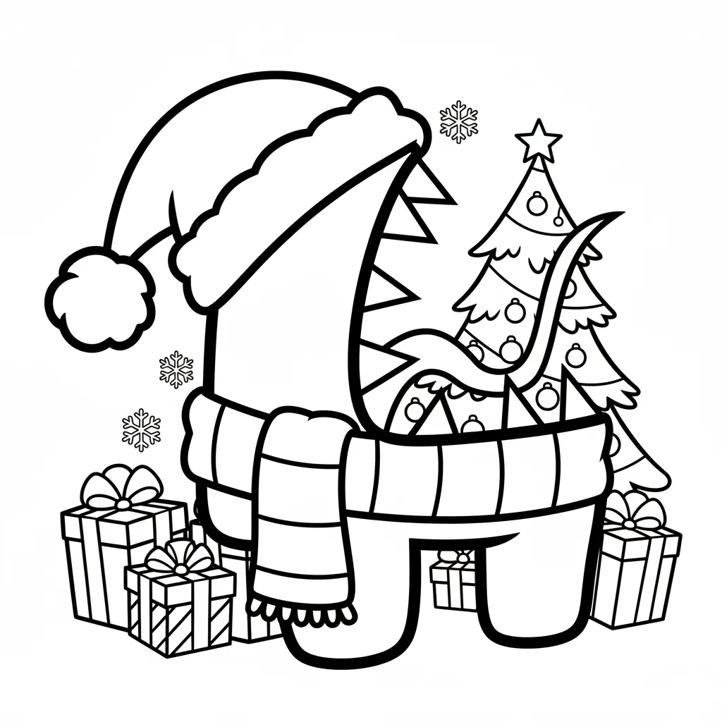 Among Us de Navidad 9 para colorear para imprimir gratis