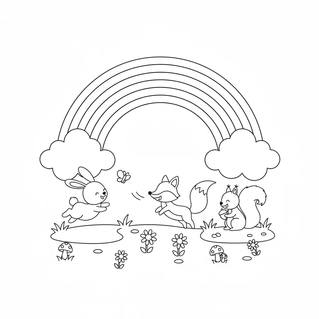 Arcoiris 10 para colorear gratis para imprimir