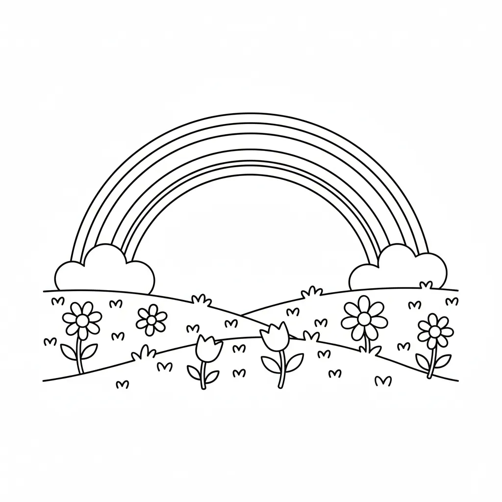 Arcoiris 13 para colorear gratis para imprimir