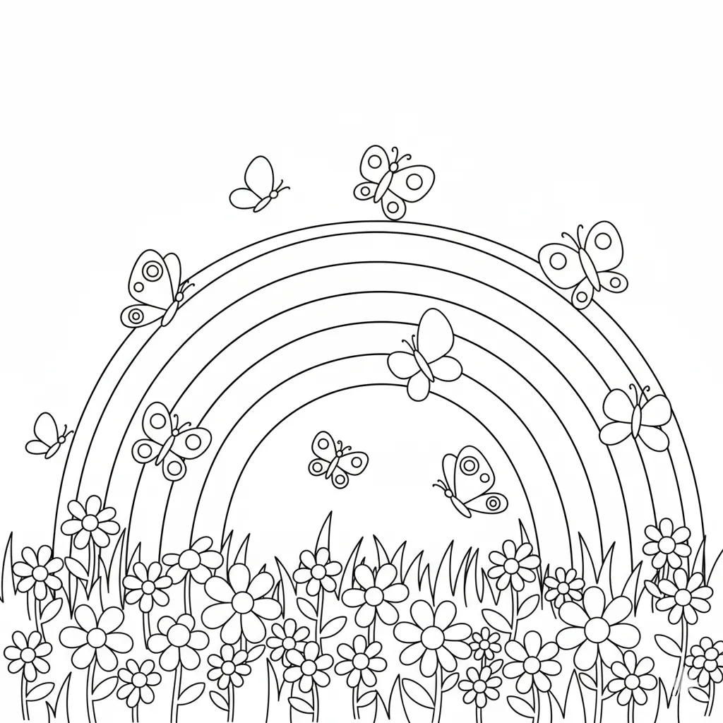 Arcoiris 14 para colorear gratis para imprimir