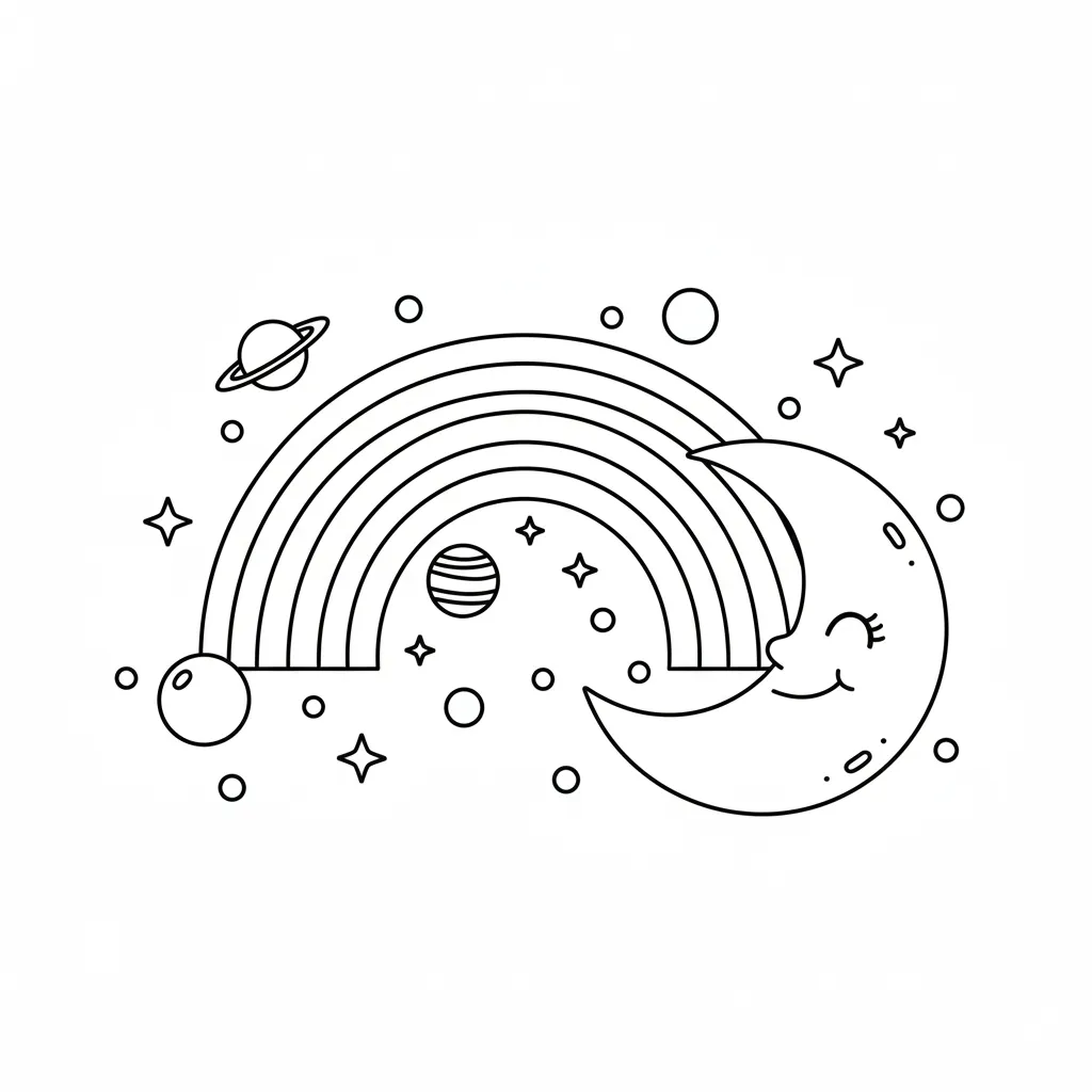 Arcoiris 2 para colorear para niño gratis