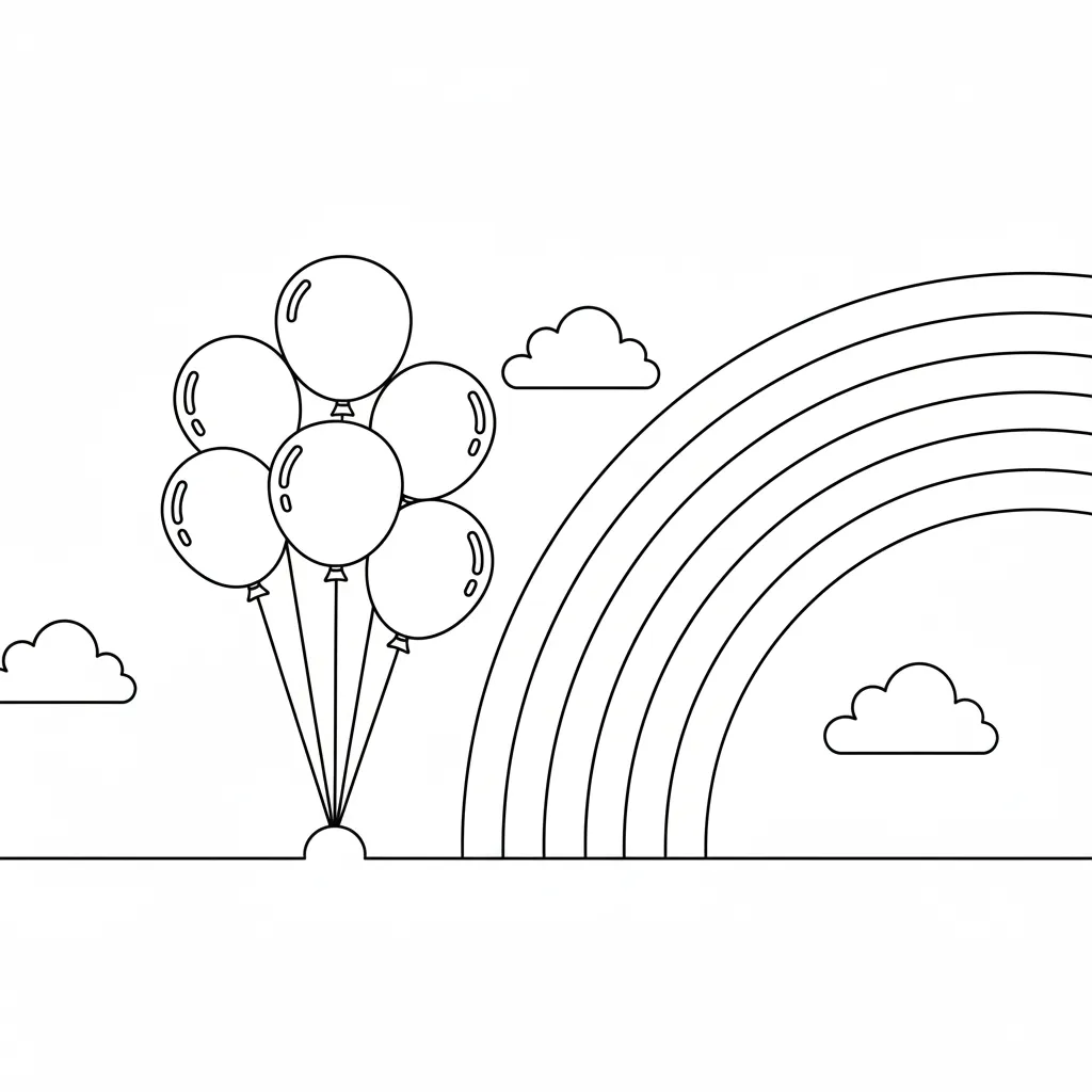 Arcoiris 3 para colorear para imprimir para niños