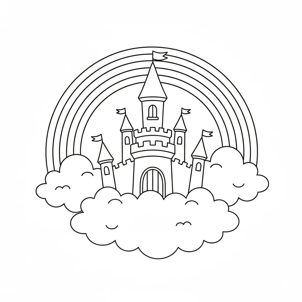 Arcoiris 4 para colorear para imprimir pdf