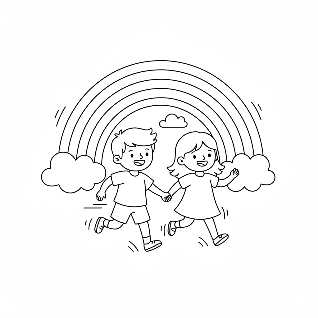 Arcoiris 5 para colorear para imprimir pdf gratis