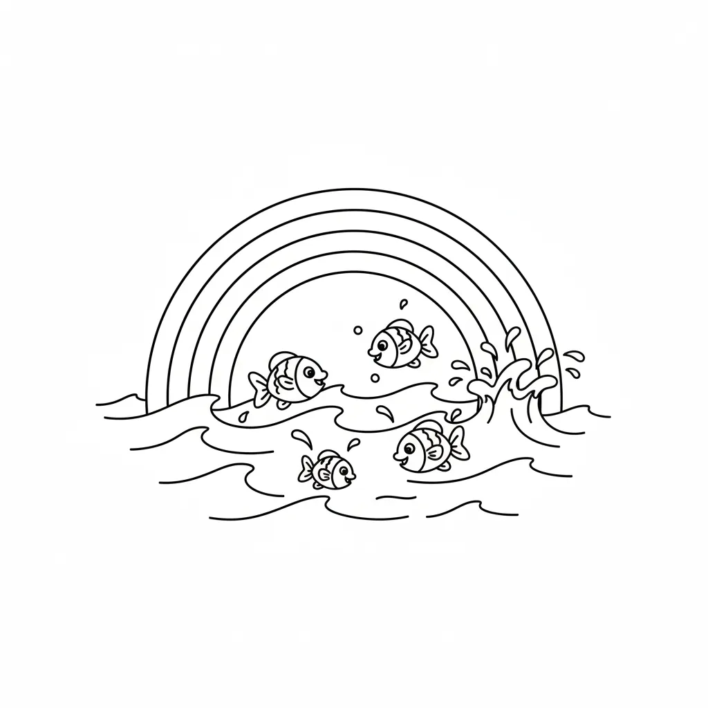 Arcoiris 8 para colorear gratis