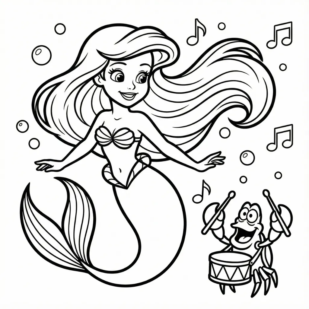 Ariel 10 para colorear para imprimir gratis