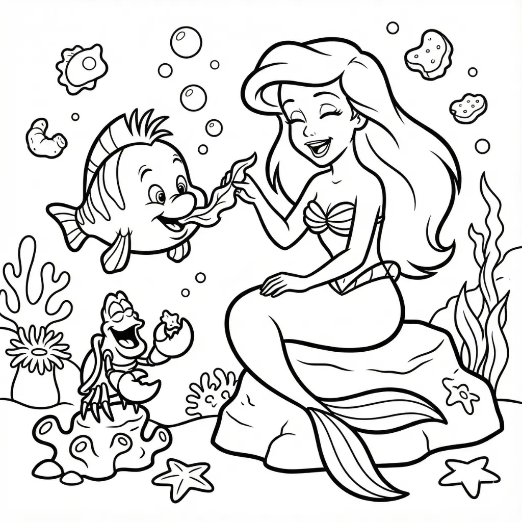 Ariel 14 para colorear para imprimir pdf