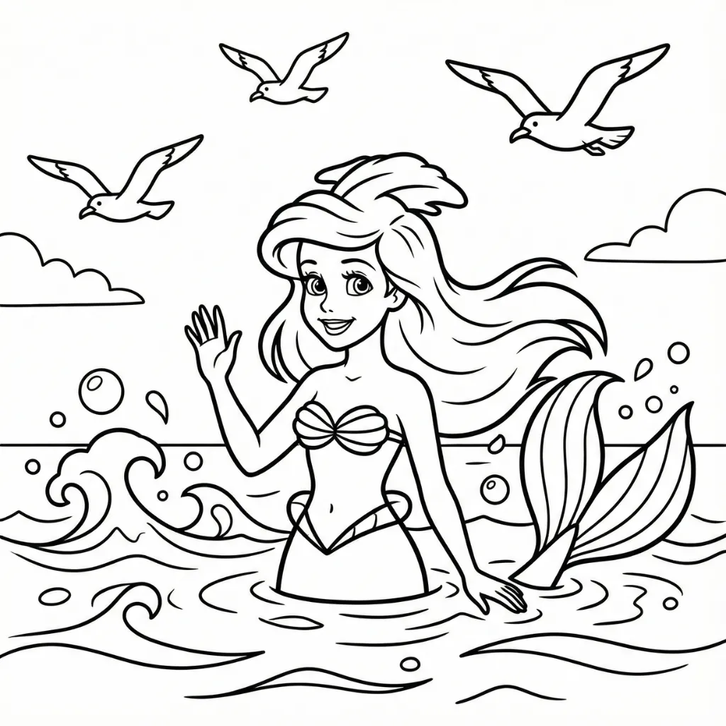 Ariel 4 para colorear y aprendizaje