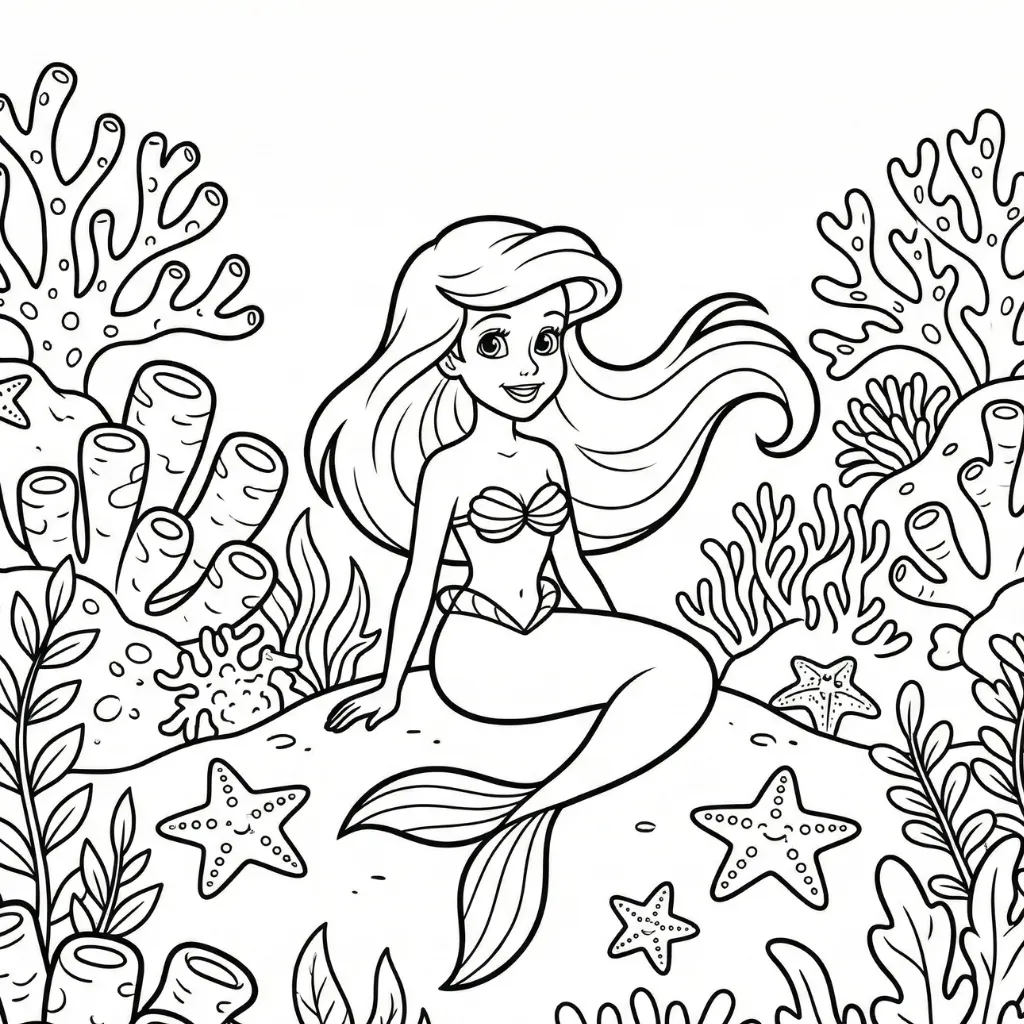 para imprimir Ariel 5 para colorear gratis