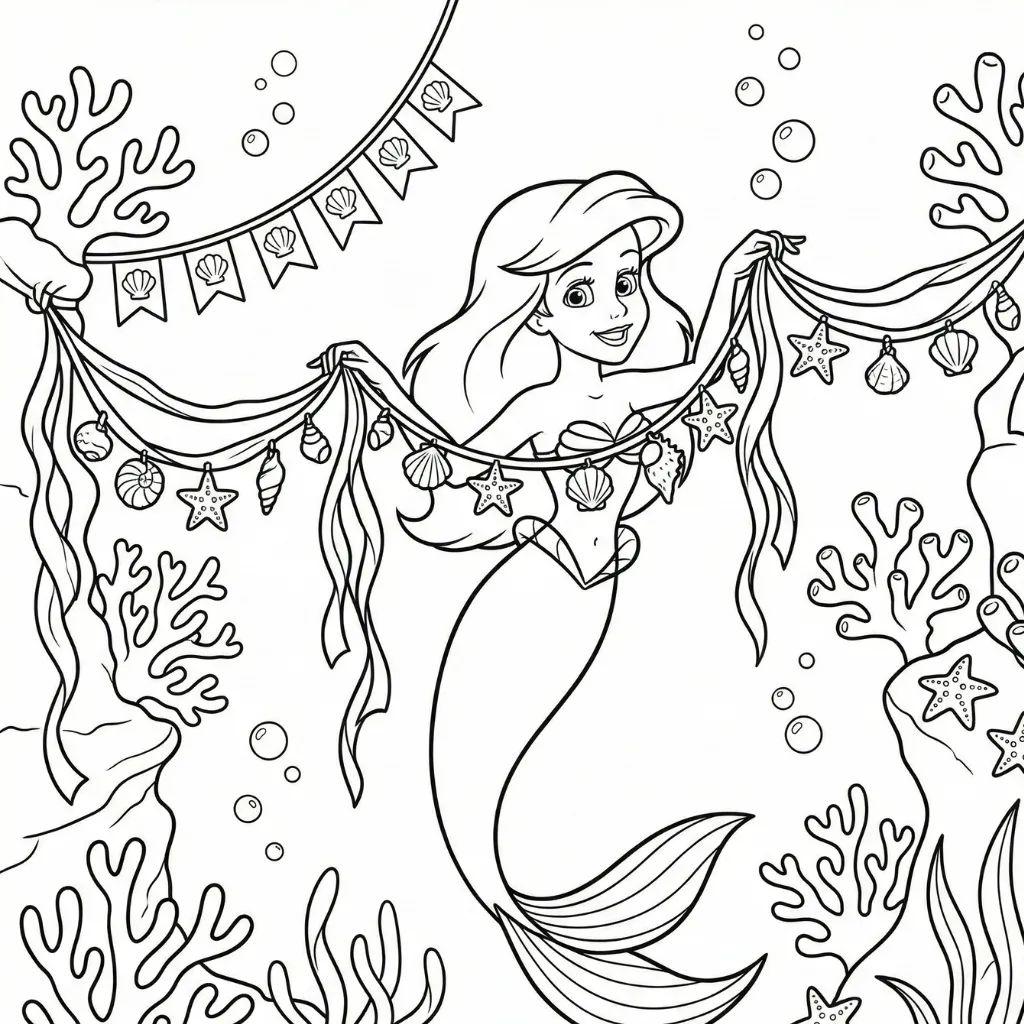 Ariel 6 para colorear para imprimir para niño de 9 años