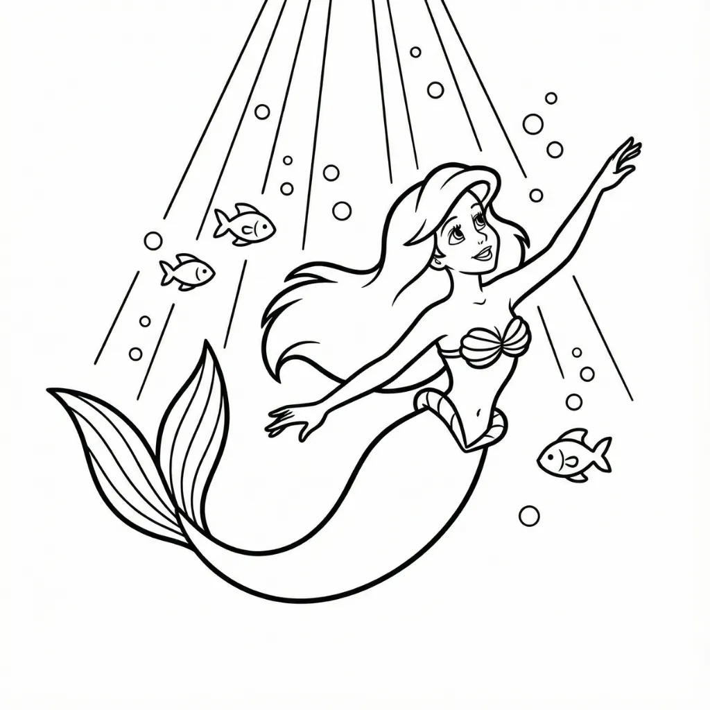 Ariel 8 para colorear para imprimir gratis