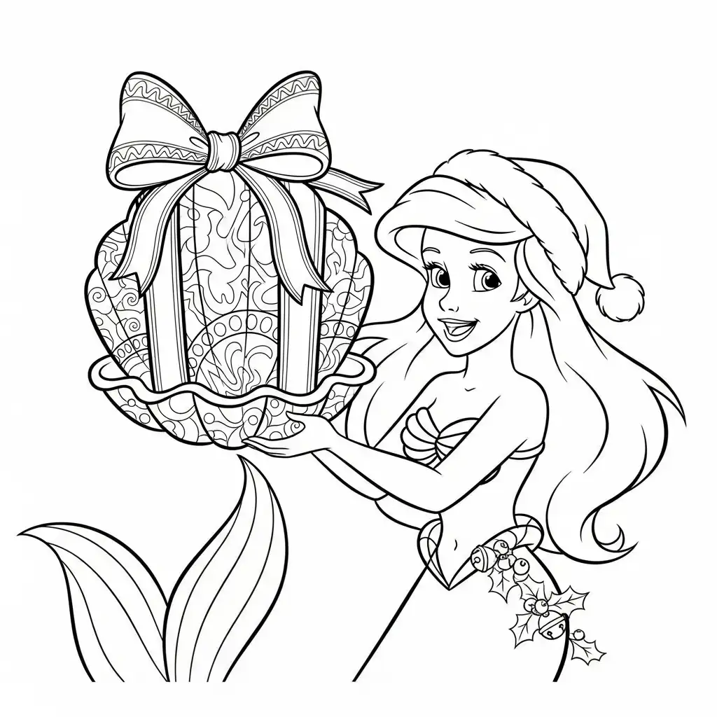para imprimir Ariel de Navidad para colorear gratis