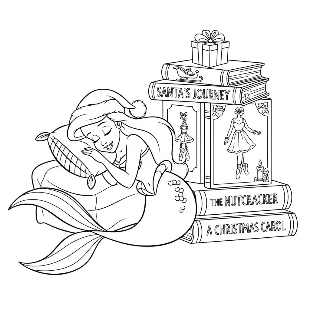 imprimir Ariel de Navidad para colorear