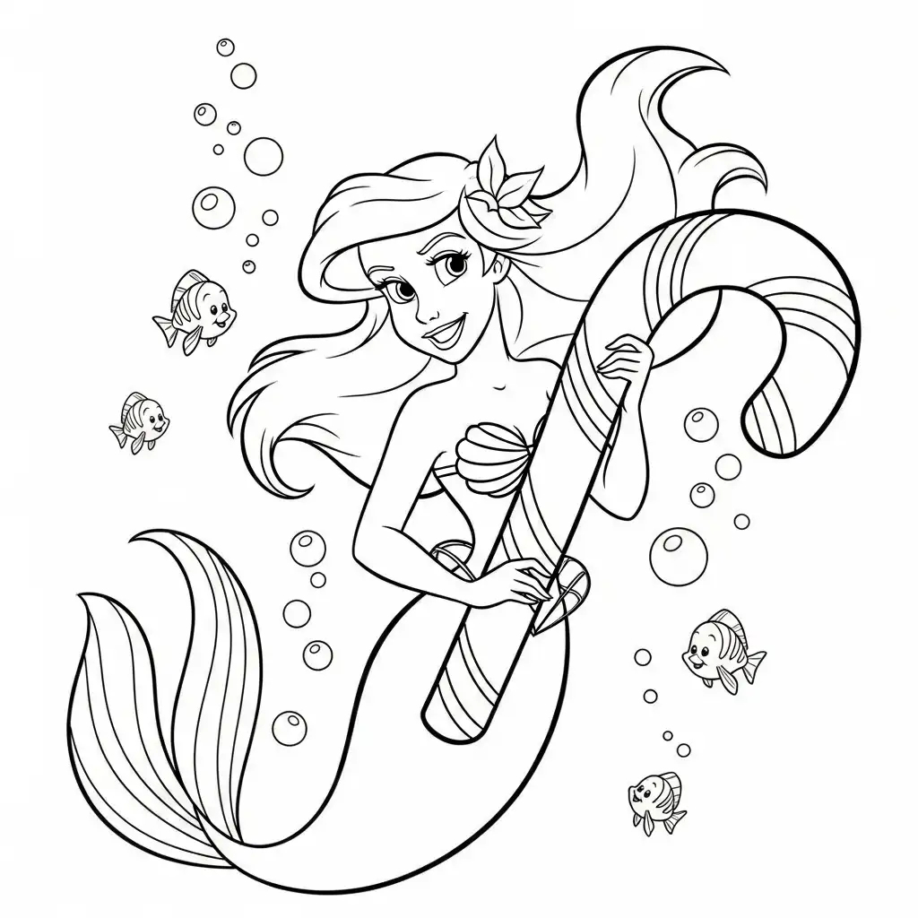 Ariel de Navidad para colorear para imprimir para niño de 10 años 1