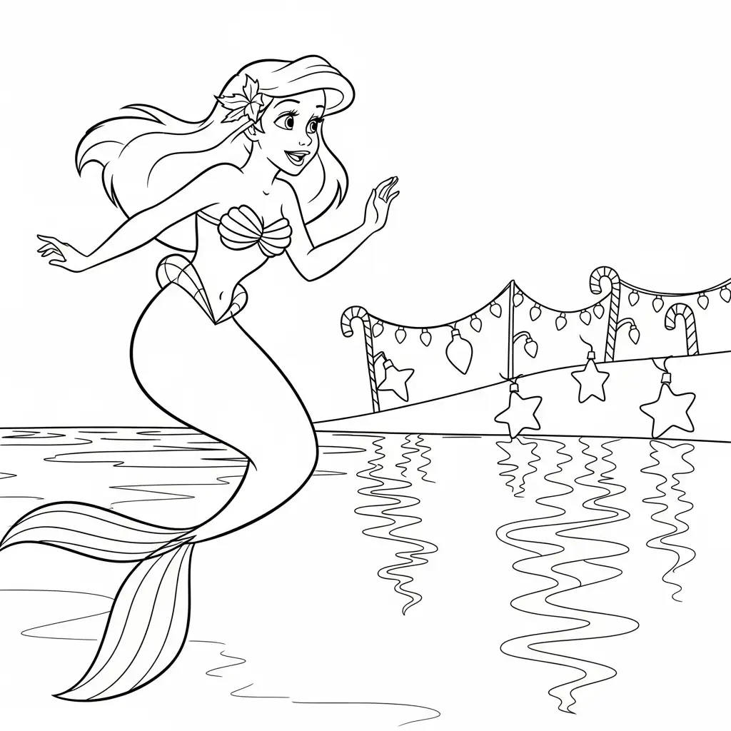 Ariel de Navidad para colorear para imprimir gratis