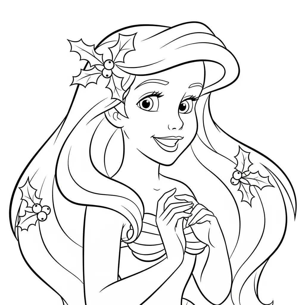 Ariel de Navidad para colorear para niño de 3 años