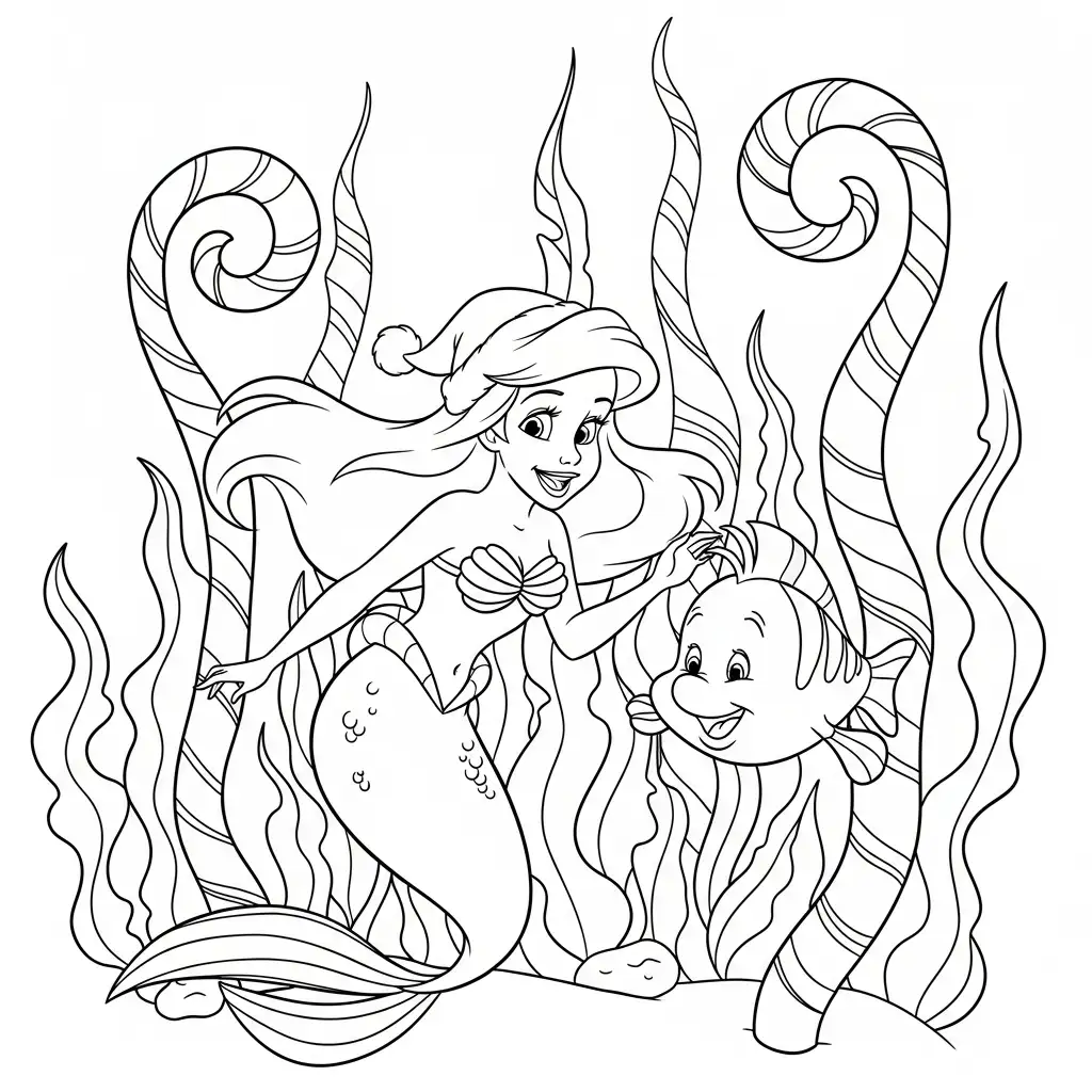 para imprimir Ariel de Navidad para colorear gratis 1
