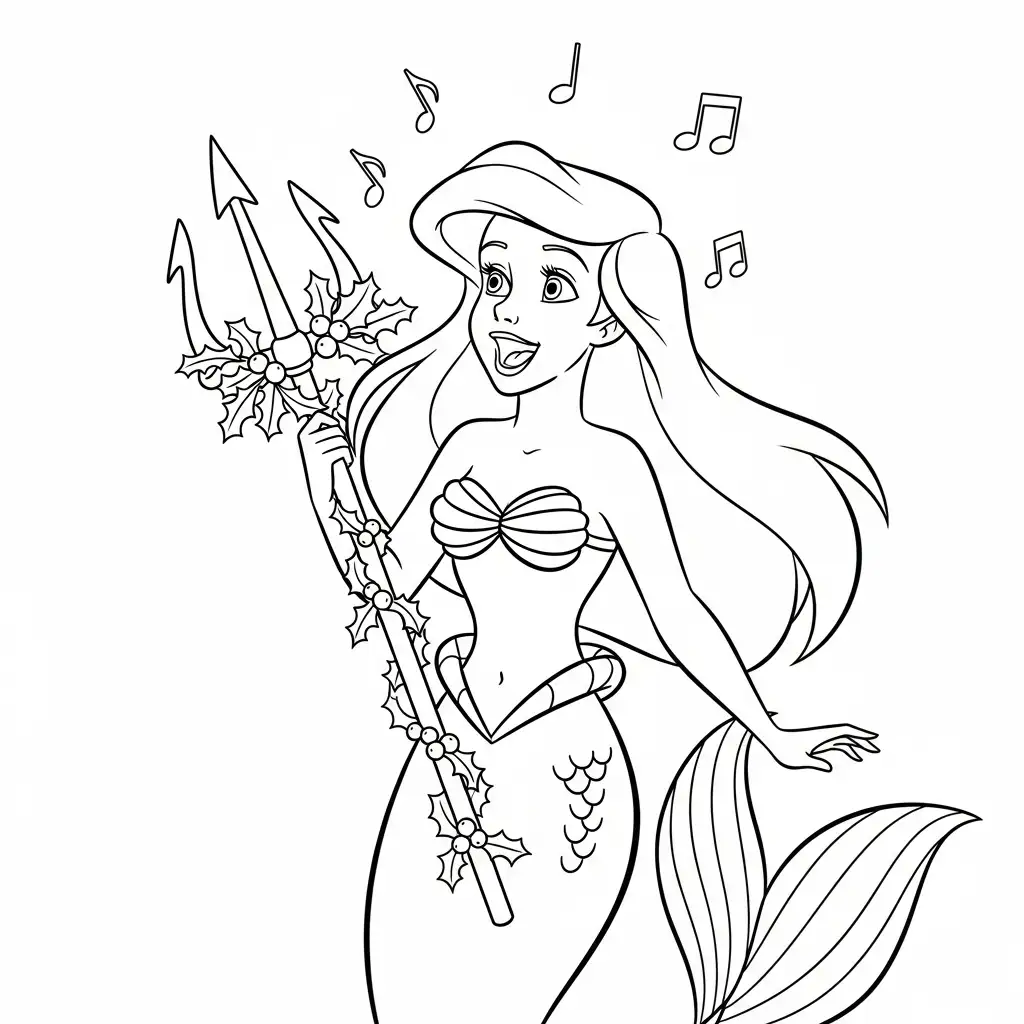 Ariel de Navidad para colorear para imprimir