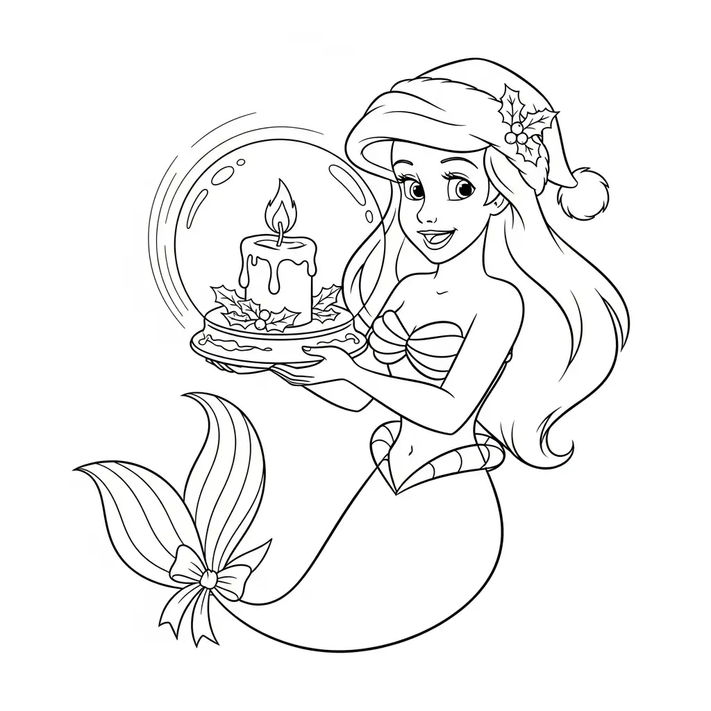 Ariel de Navidad para colorear de para niños
