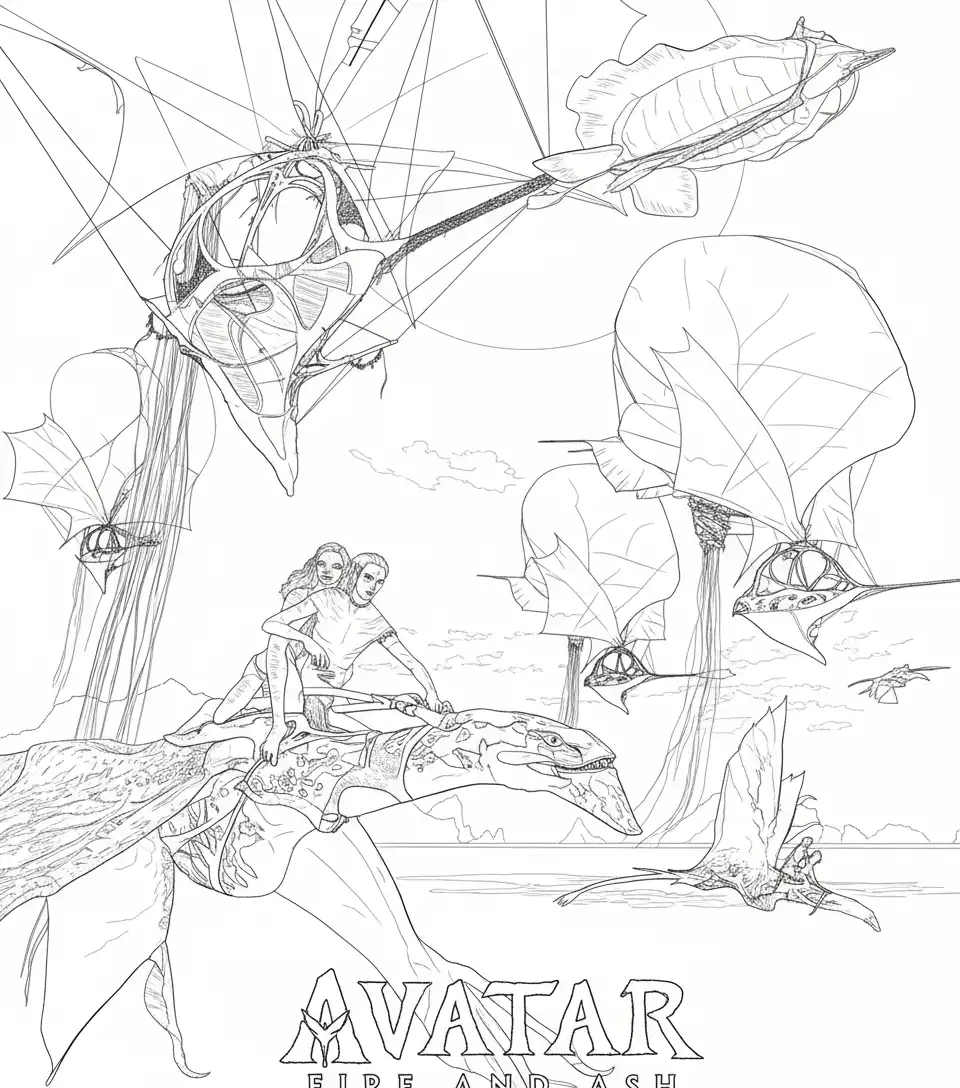 Avatar 3 para colorear para niños para descargar