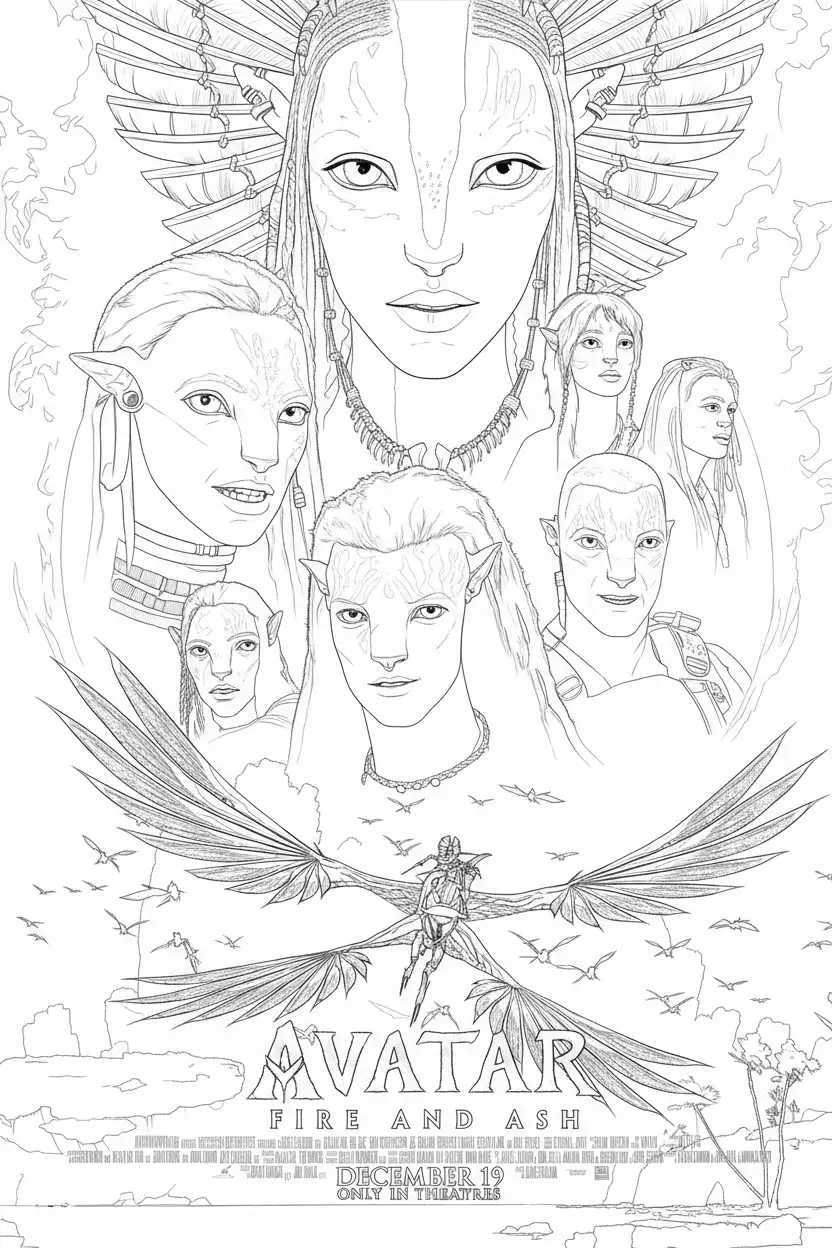 Avatar 3 para colorear y aprendizaje