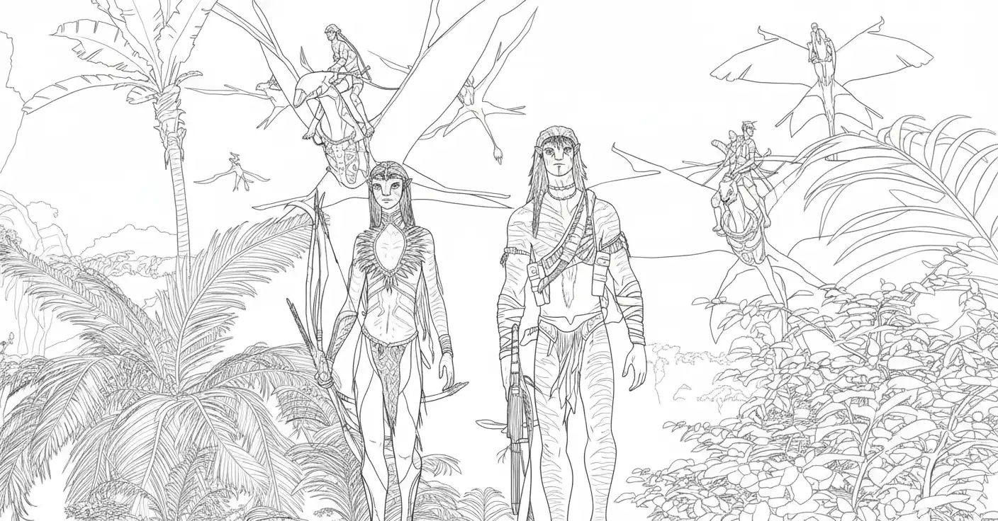 Avatar 3 para colorear para niño de para imprimir