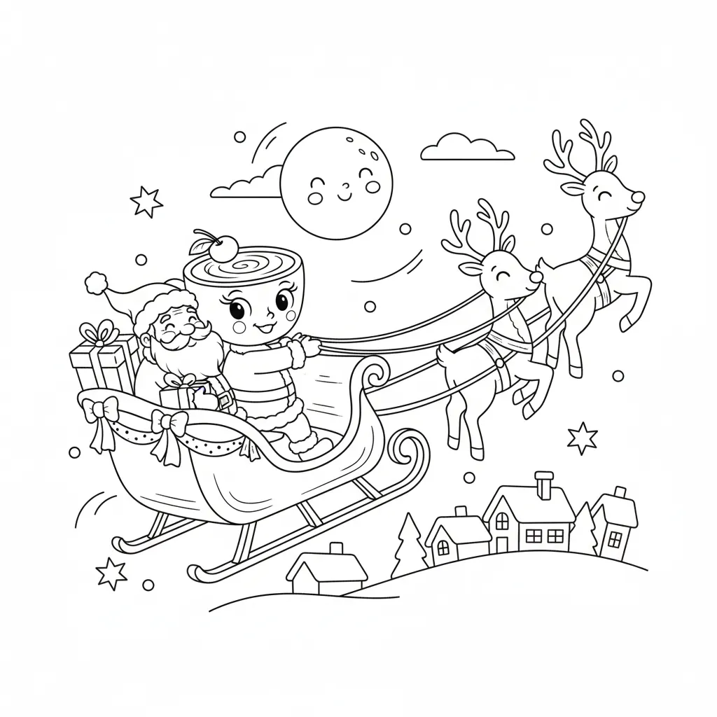 Ballerina Cappucina de Navidad 12 para colorear para niño para imprimir
