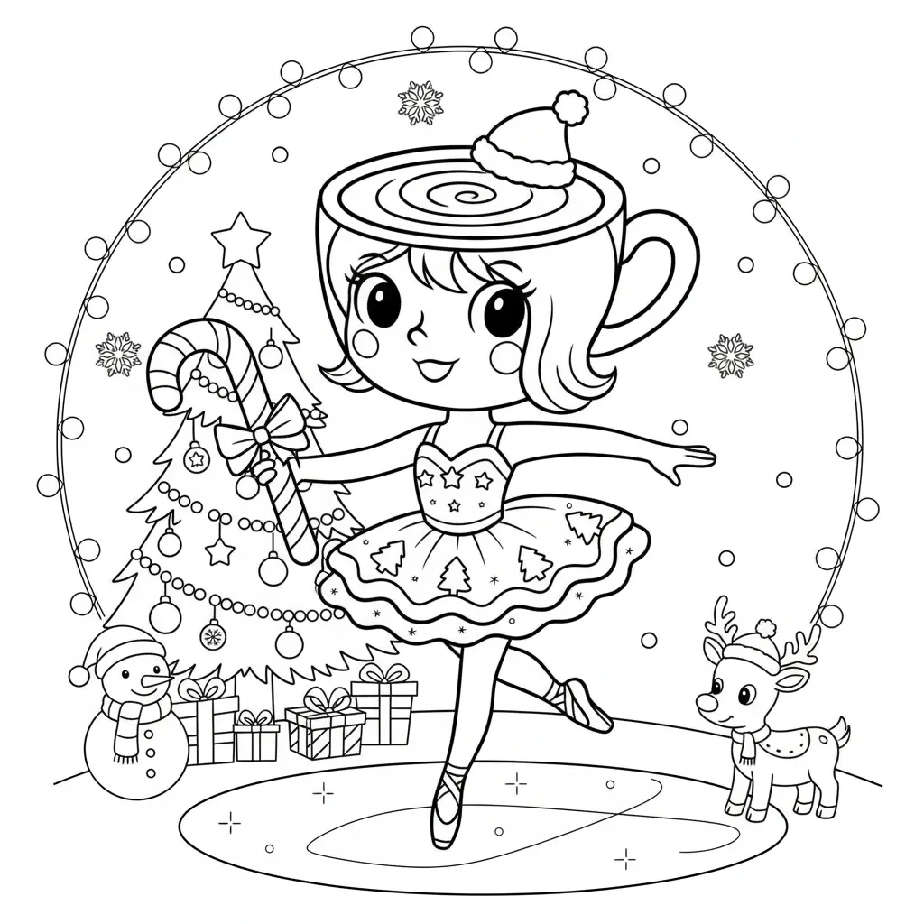Ballerina Cappucina de Navidad 13 para colorear para imprimir pdf