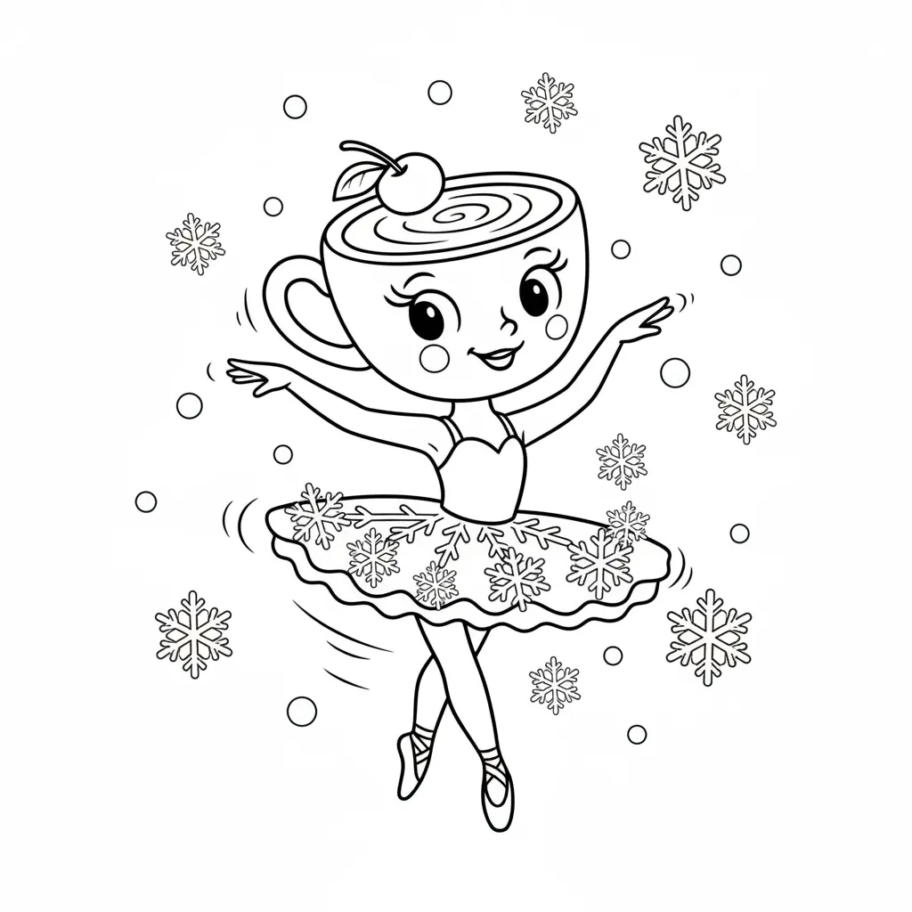 Ballerina Cappucina de Navidad 16 para colorear para primaria