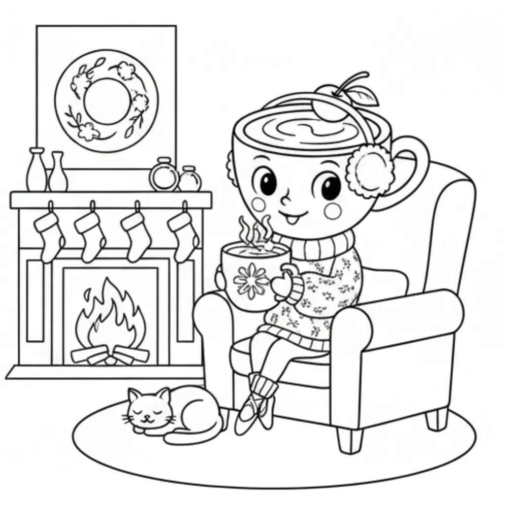 Ballerina Cappucina de Navidad 2 para colorear en línea