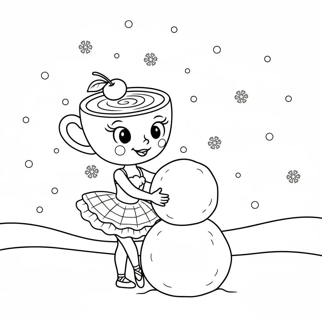 Ballerina Cappucina de Navidad 3 para colorear educativo para niño