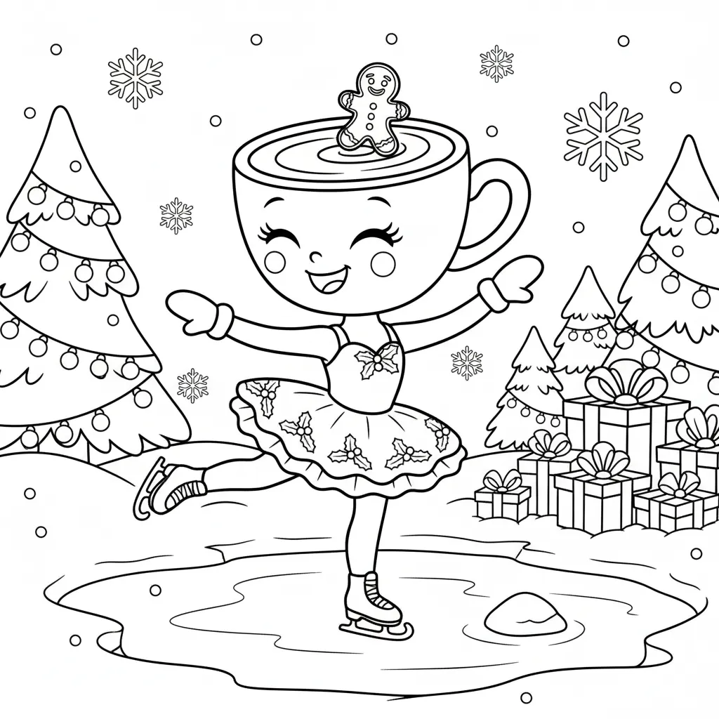 Ballerina Cappucina de Navidad 6 para colorear para imprimir gratis pdf