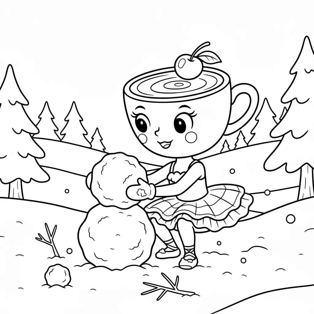 Ballerina Cappucina de Navidad 9 para colorear para niño de para imprimir