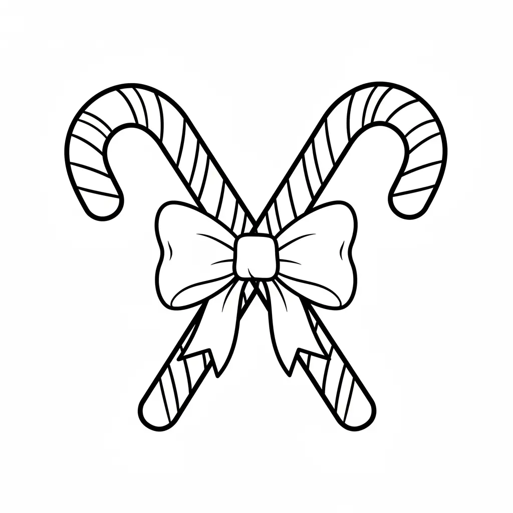 Bastón De Caramelo Navideño para colorear para imprimir para niño de 3 años