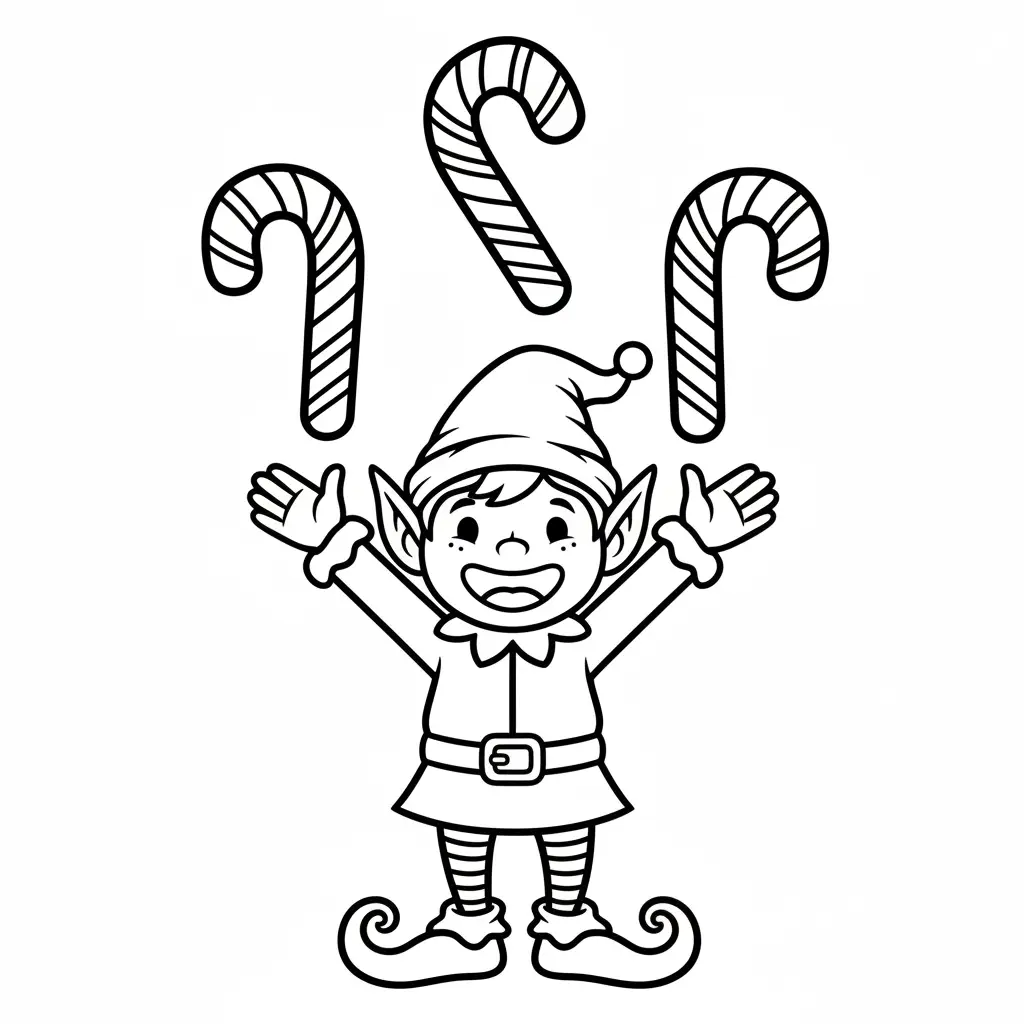 Bastón De Caramelo Navideño para colorear para niños