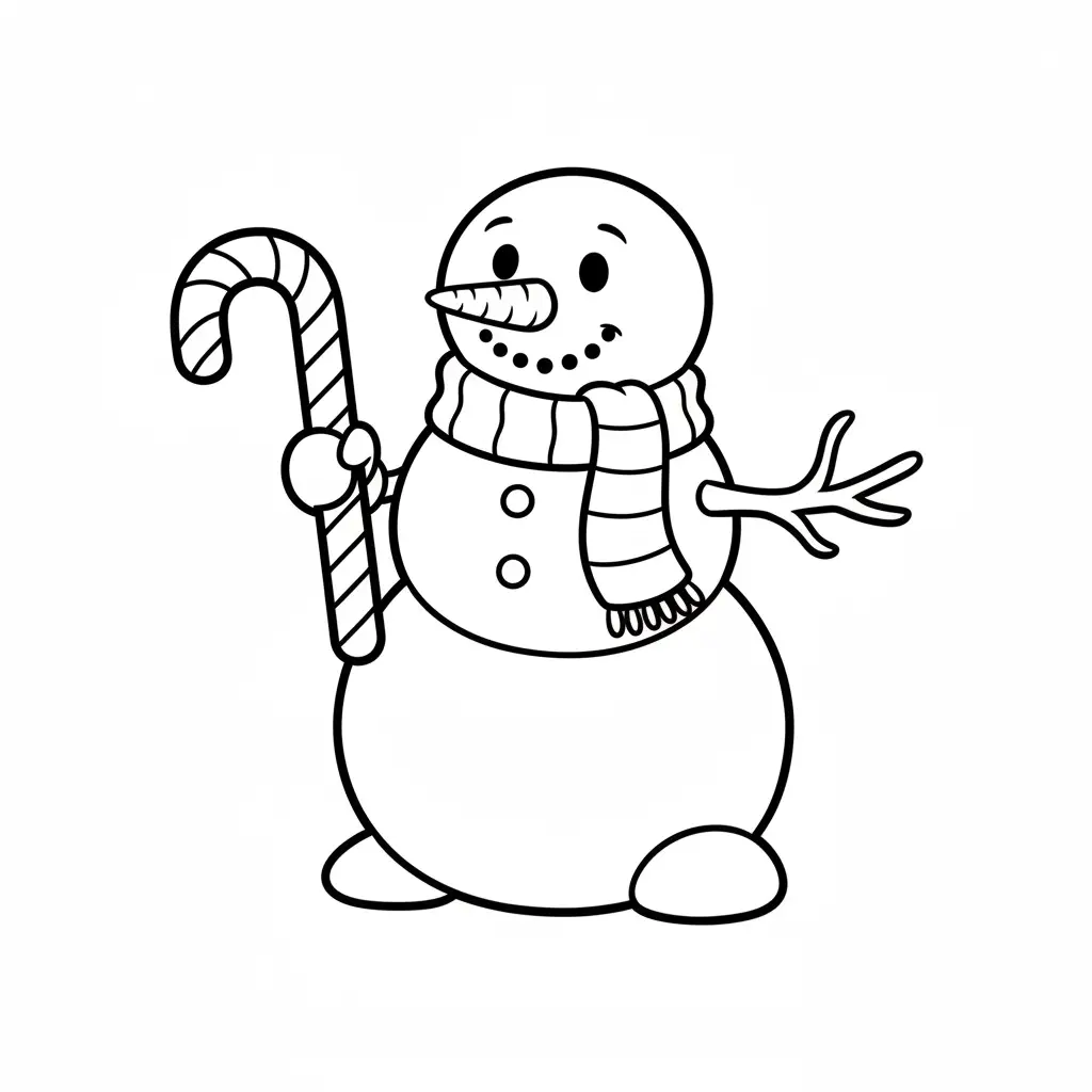Bastón De Caramelo Navideño para colorear para niños 1