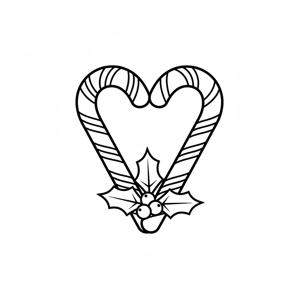 Bastón De Caramelo Navideño para colorear para imprimir para niño de 4 años 2